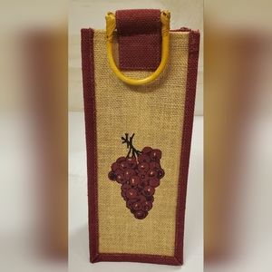 Burlap Brown & Tan Wine Bottle Holder